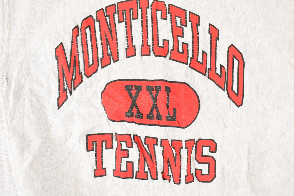 Vintage 1990s Monticello Tennis Graphic Print University Crewneck Sweater Men's L