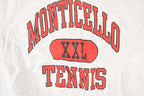 Vintage 1990s Monticello Tennis Graphic Print University Crewneck Sweater Men's L