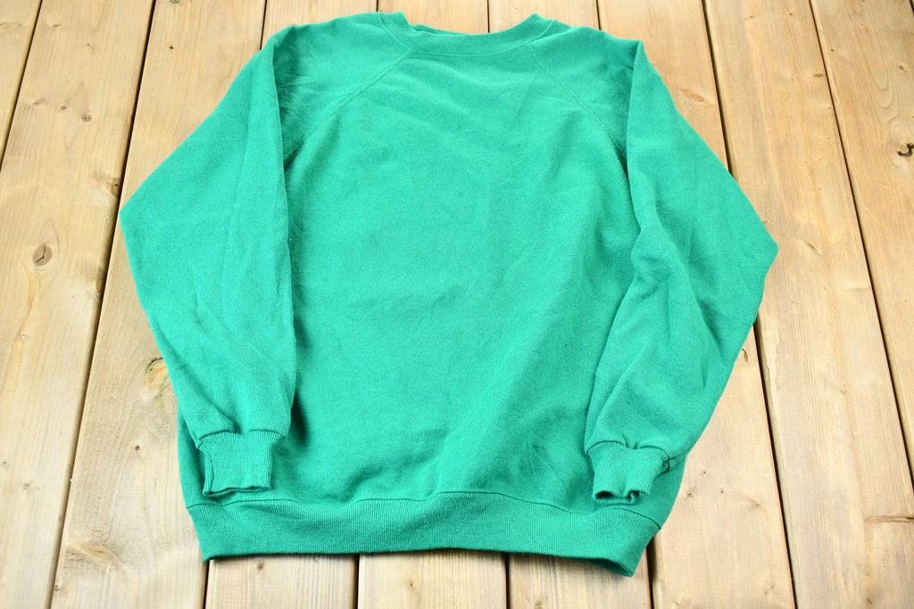 Vintage 1990s Hanes Her Way Women's Blank Light Green Crewneck Sweatshirt
