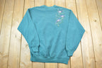 Vintage 1990s Jerzeez Hand Painted Floral Cute Crewneck Sweater