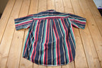 Vintage 1990s Basic Options Short Sleeve Button Up Striped Shirt