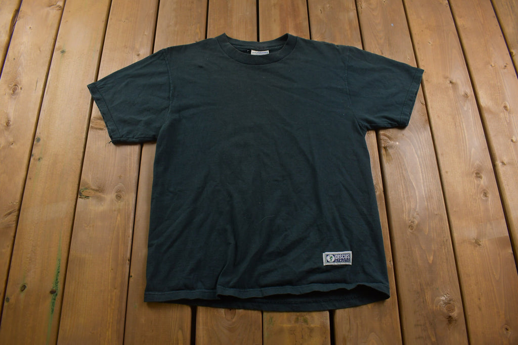 Vintage 1990s Discus Athletics Blank Black T-Shirt  Streetwear  Retro Style  Blank Vintage  Basic Clothes  90s Graphic Tee