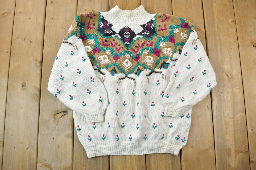 Vintage 1990s Bad For The Good Times Knit Crewneck Christmas Sweater /