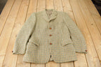 Vintage 1980s Harris Tweed Houndstooth 100% Wool Coat