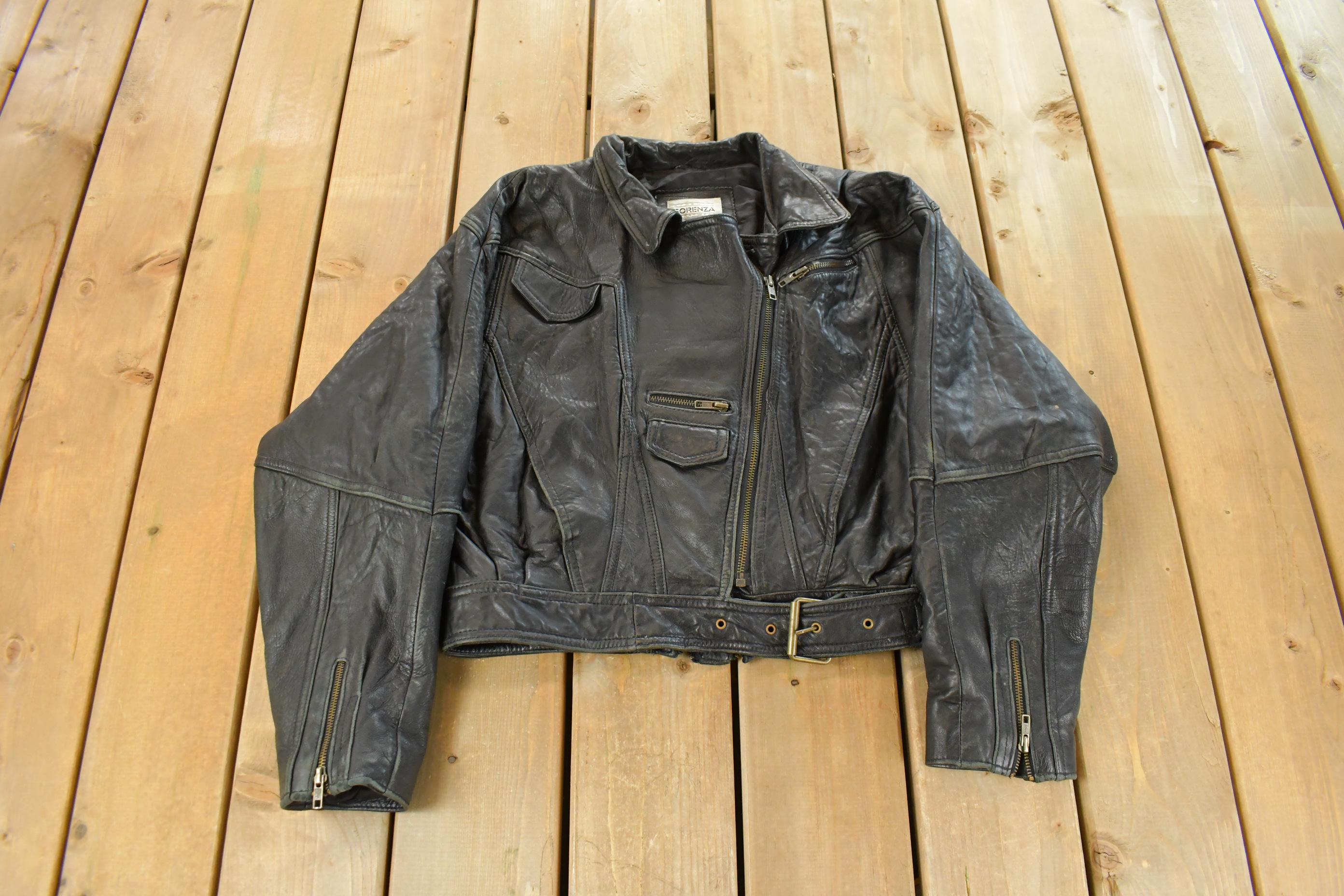 Vintage 1980s Forenza Leather Motorcycle Jacket Women's S