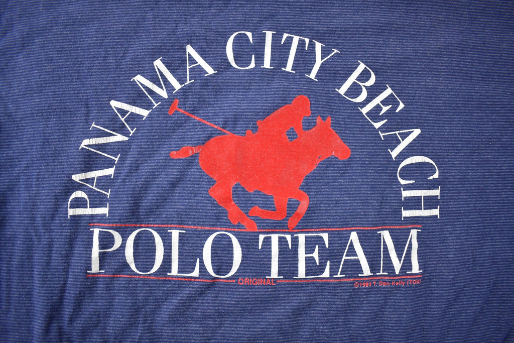 Vintage 1983 Panama City Beach Polo Team Souvenir Travel Single Stitch T Shirt Made In USA