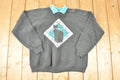 Vintage 1980s Lace Cat Collared Crewneck Sweatshirt Women's L