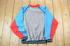Vintage 1990s Chams Crazy Colour Block Collared Crewneck Sweatshirt