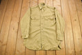 Vintage 1952 Military Khaki-1 Stand-Up Collar Button Up Shirt
