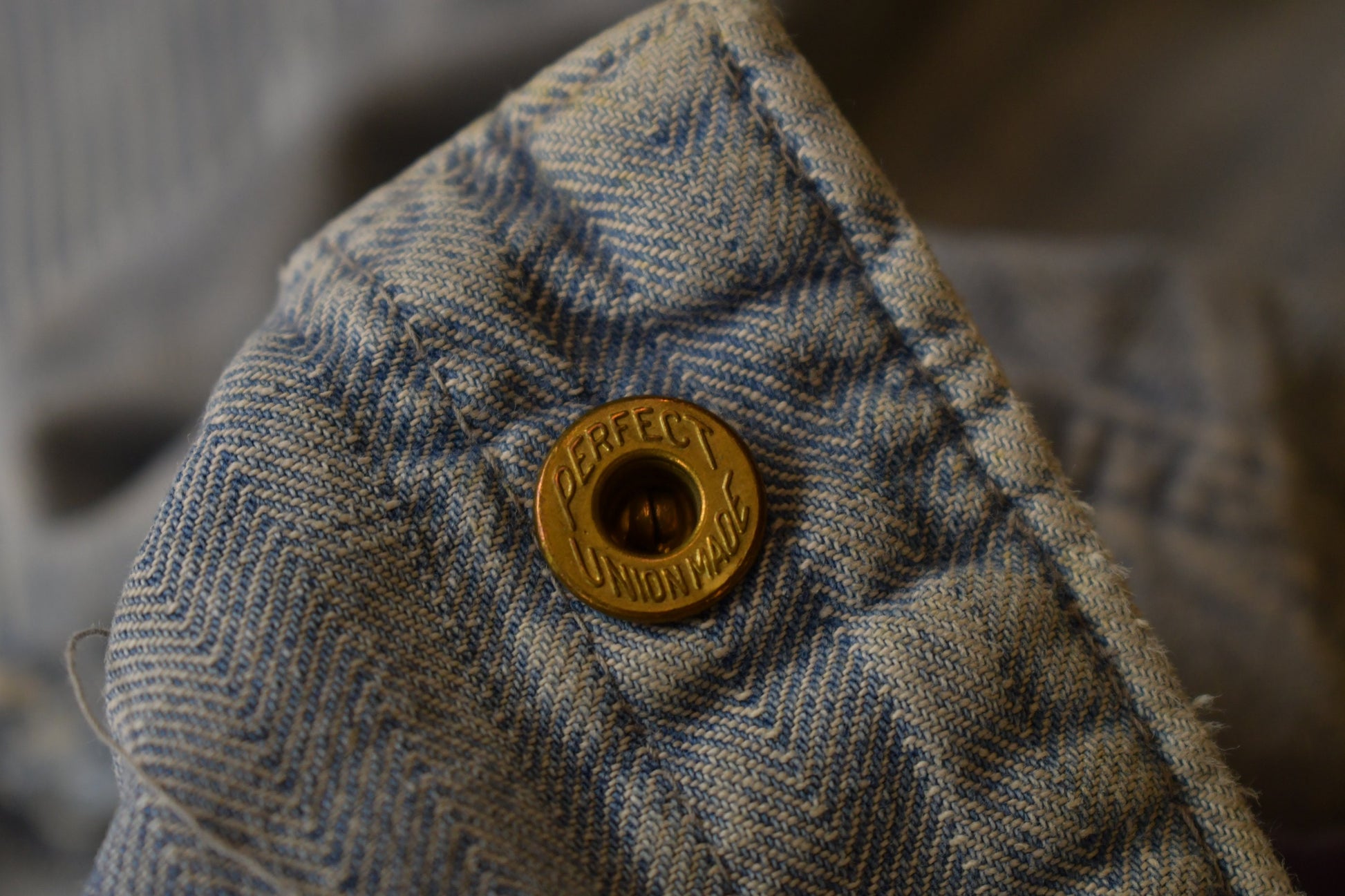 Vintage 1930s Perfect Union Made DIstressed Denim Button Down Jumpsuit