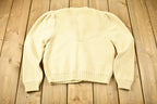 Vintage 1980s 100% Wool Sigi Schieber Knit Cardigan Sweater