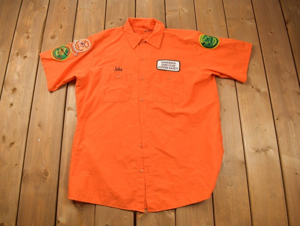 Vintage 1990s Waukesha Gun Club Patched Button Up Shirt