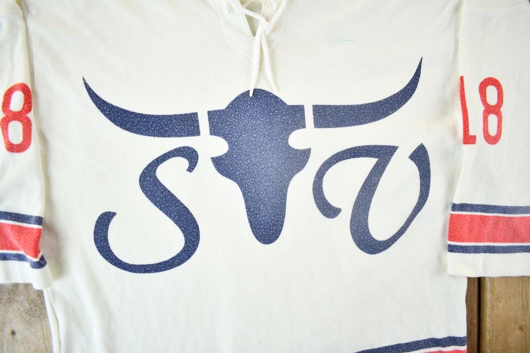 Vintage 1980s Sergio Valente Texas Style Graphic Jersey Sweatshirt