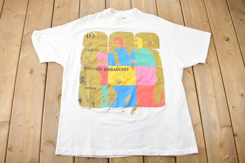 Vintage 1992 U2 Zoo TV Outside Broadcast Tour Band T-shirt
