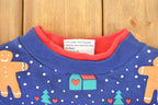 Vintage 1994 Gingerbread Man AOP Double Collar Christmas Graphic Print Crewneck Sweatshirt Women's S