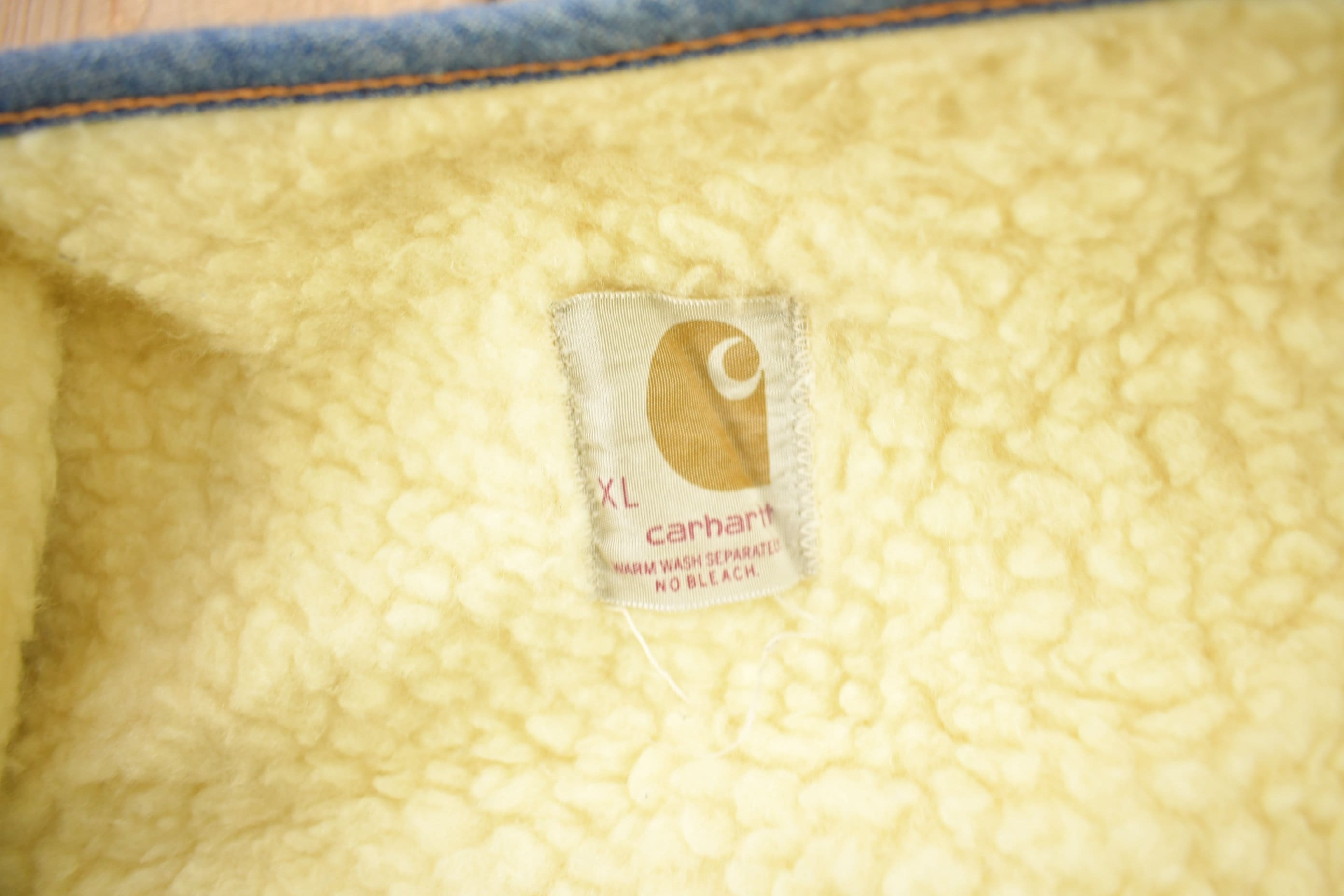 Vintage 1980s Carhartt Sherpa Lined Denim Work Vest Vintage Workwear