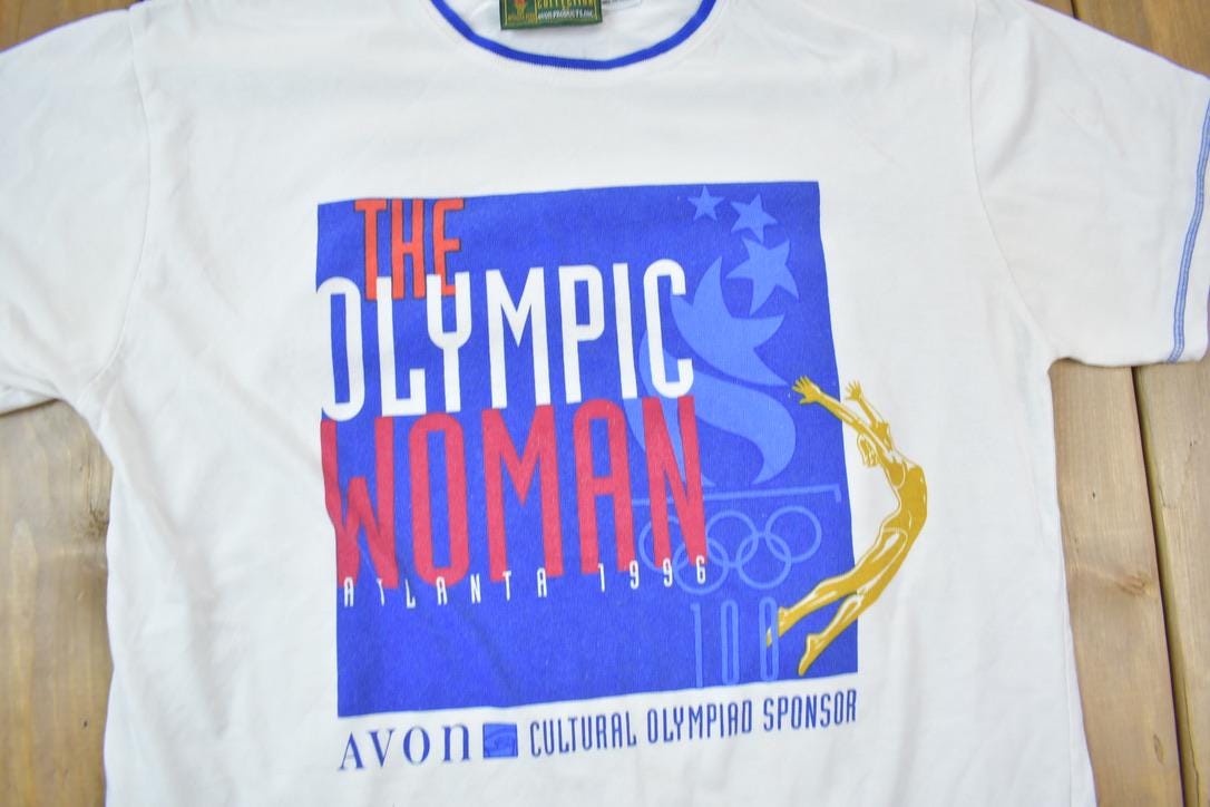 Vintage 1996 The Olympic Woman Atlanta Olympics Graphic T Shirt