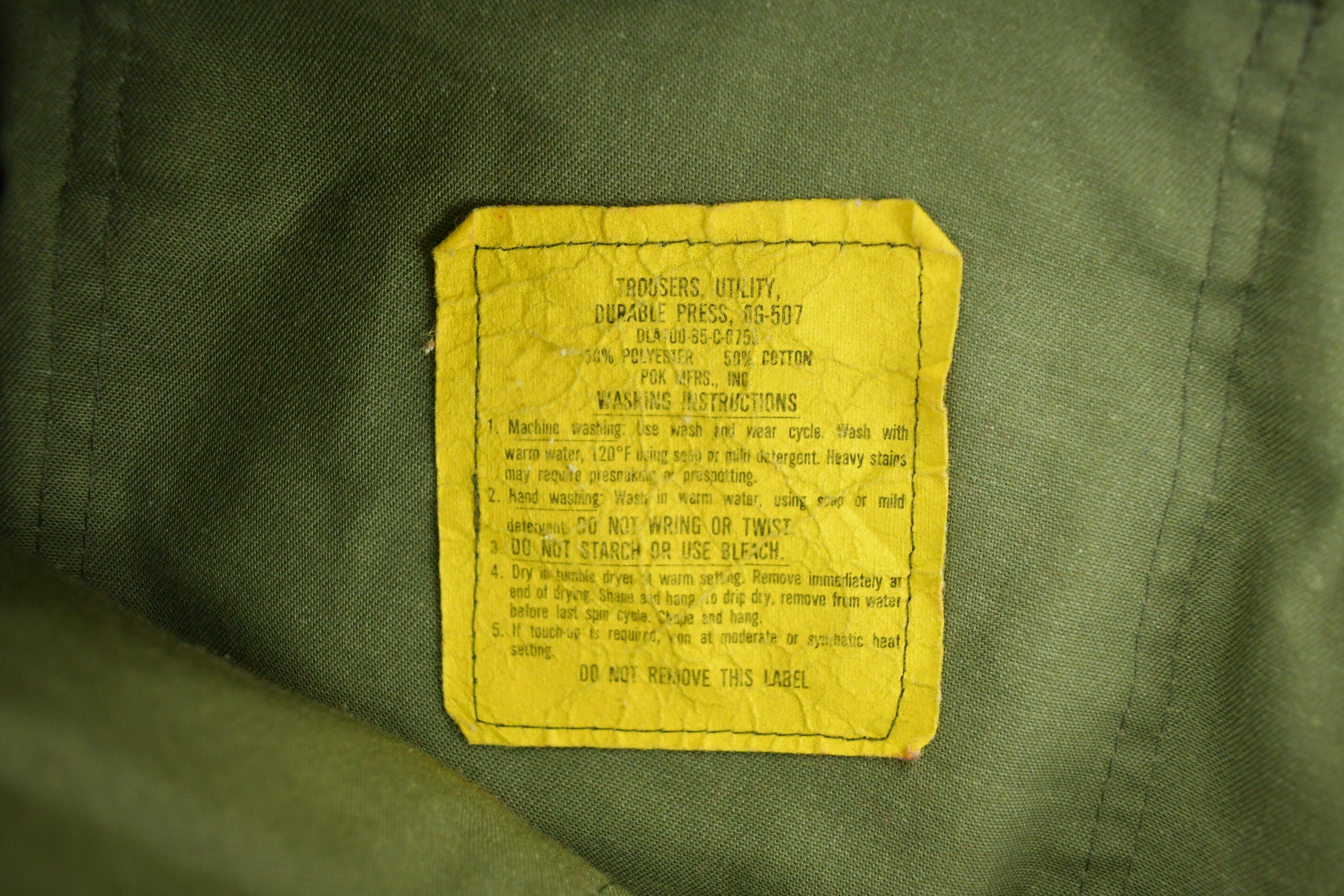 Vintage 1985 Military OG 507 Army Pants Size 32 x 28