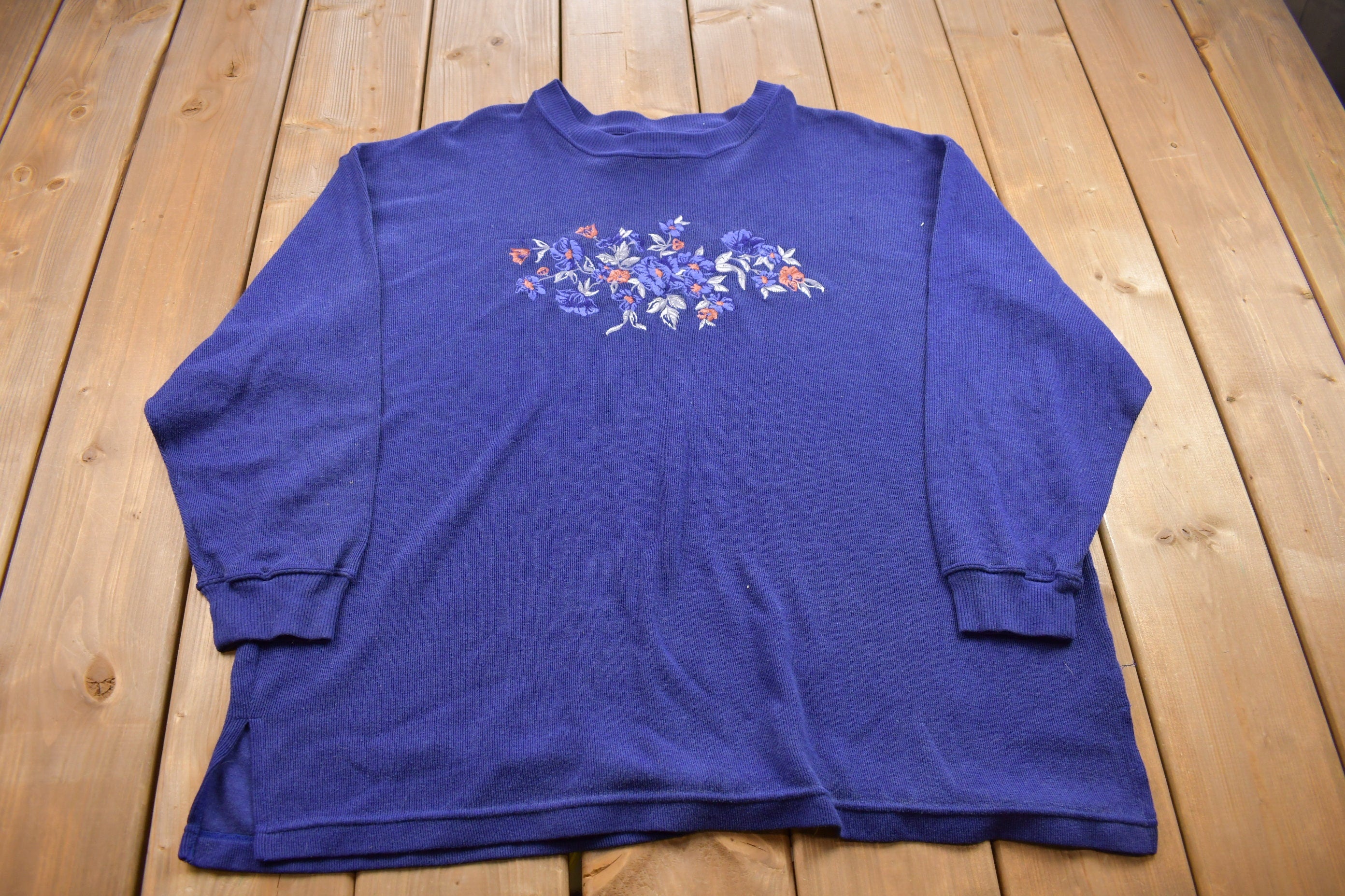 Vintage 1990s Floral Crewneck Sweatshirt