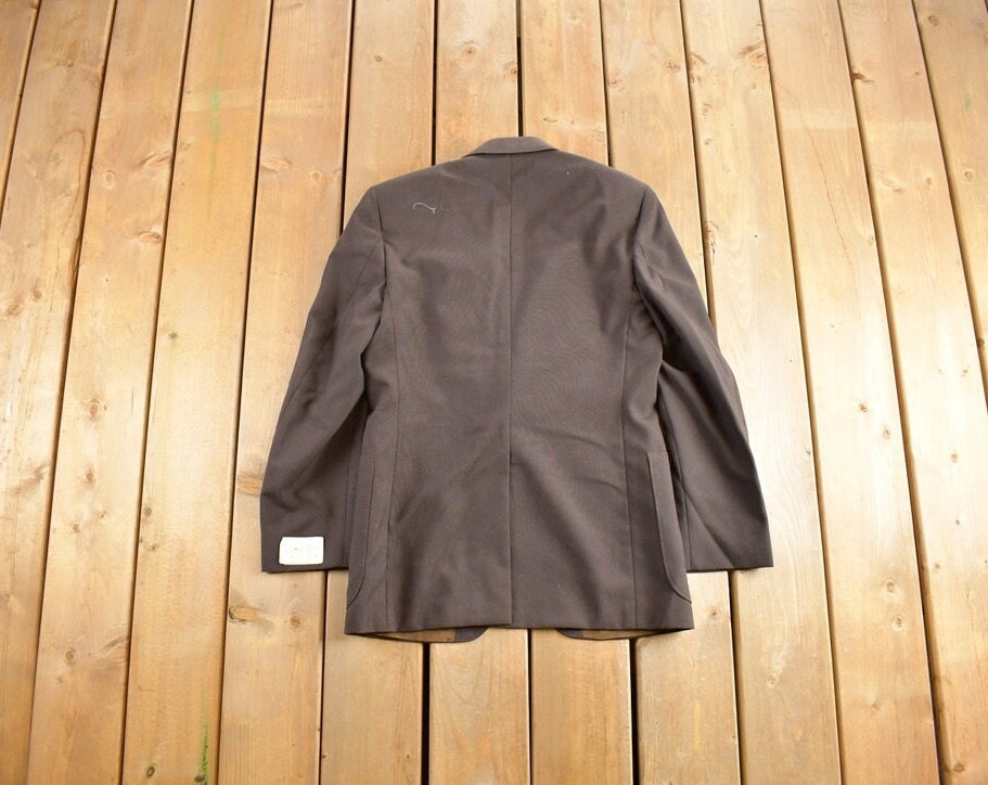Vintage 1980s Caldwell Brown Two Button Blazer Jacket