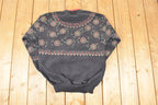 Vintage 1990s Artisans AOP Christmas Double Collar Crewneck Sweatshirt Men's M