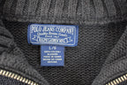 Vintage 1990s Polo Jeans Company Quarter Zip Cable Knit Collared Sweater Men's M