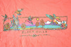 Vintage 1990s Black Hills Floral Hummingbird Souvenir T-Shirt Womens Large
