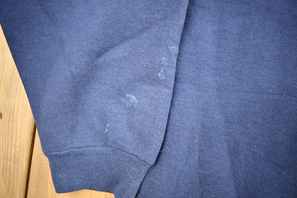 Vintage 1990s Russell Athletics Navy Blue Blank Crewneck Sweatshirt