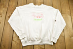 Vintage 1980s Crewneck Skating Bunny Rabbit Embroidered Raglan Crewneck
