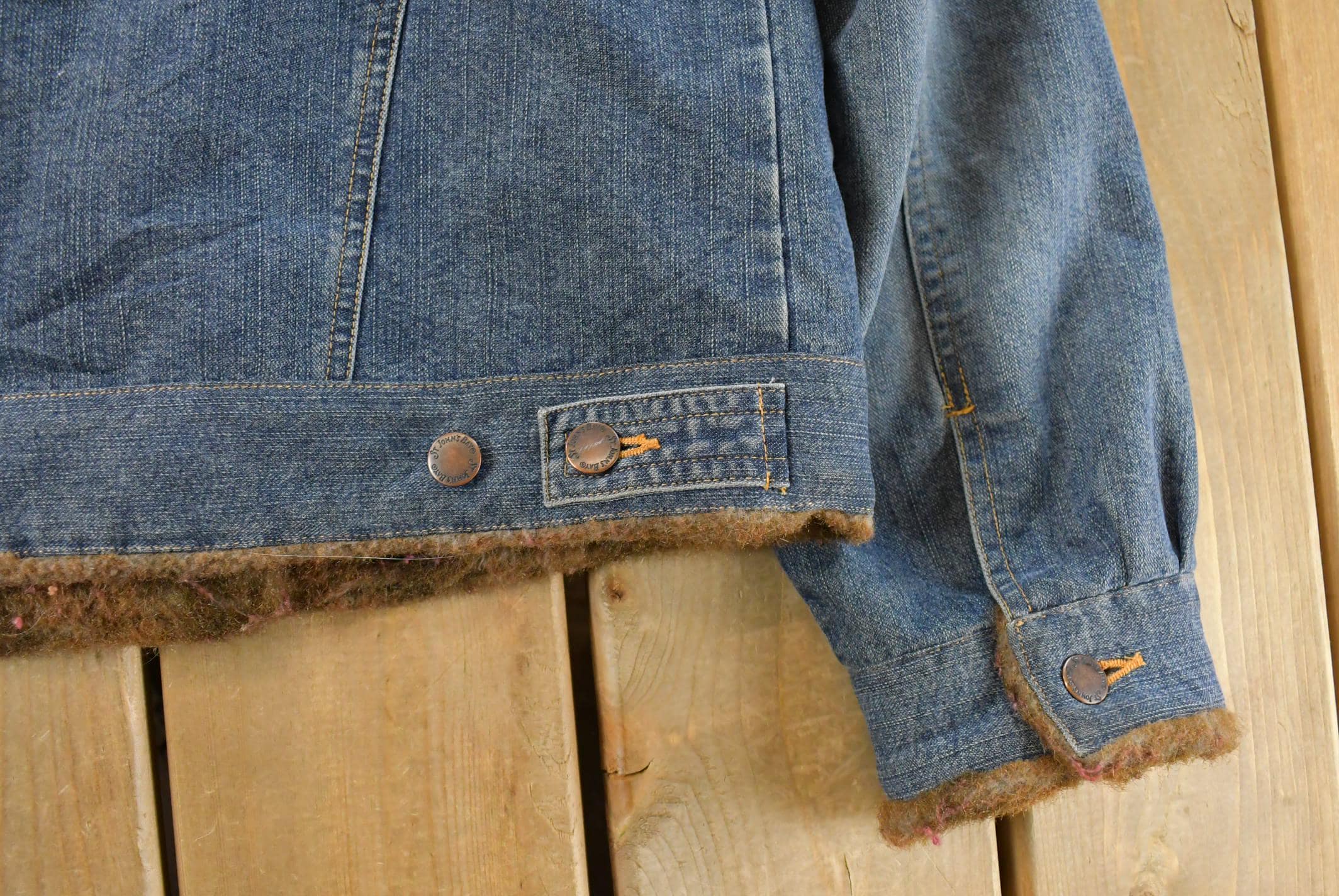 Vintage Y2K St. John's Bay Faux Fur Denim Jean Trucker Jacket Women's M / 2000s Fall Outerwear / Fall Jacket / Fur Lined