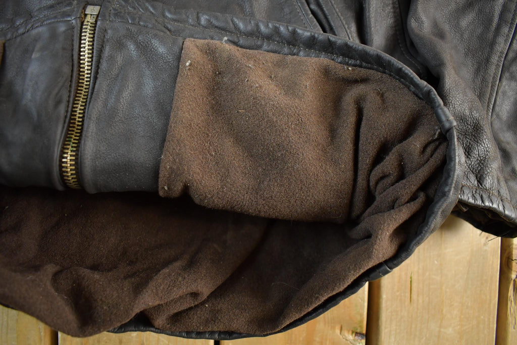 Vintage 1980s Lined Leather Jacket Women's Large