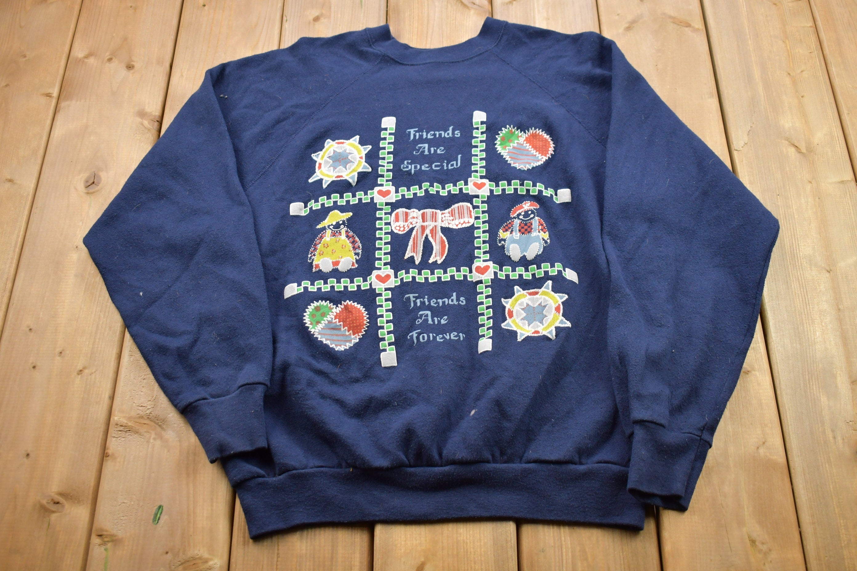 Vintage 1990s Friends Quilted Crewneck Sweater