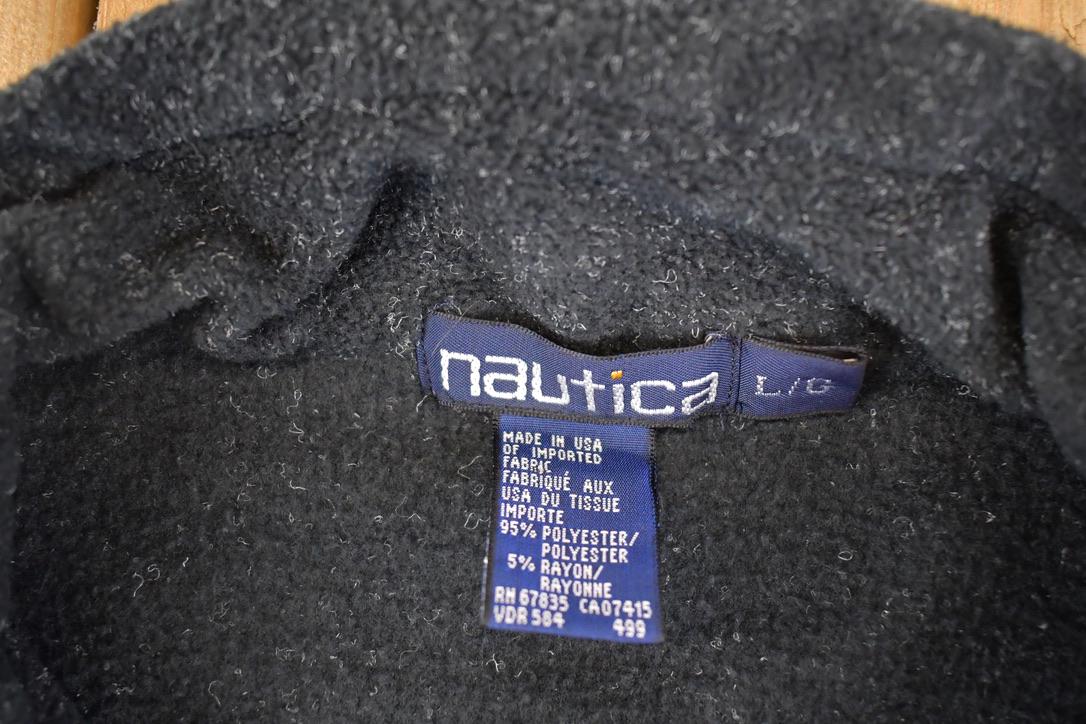 Vintage 1990s Nautica Fleece Quarter Zip Sweater Men's L
