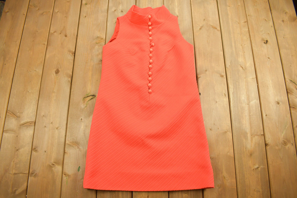 Vintage 1960s Sleeveless Orange Petite Ligue Dress