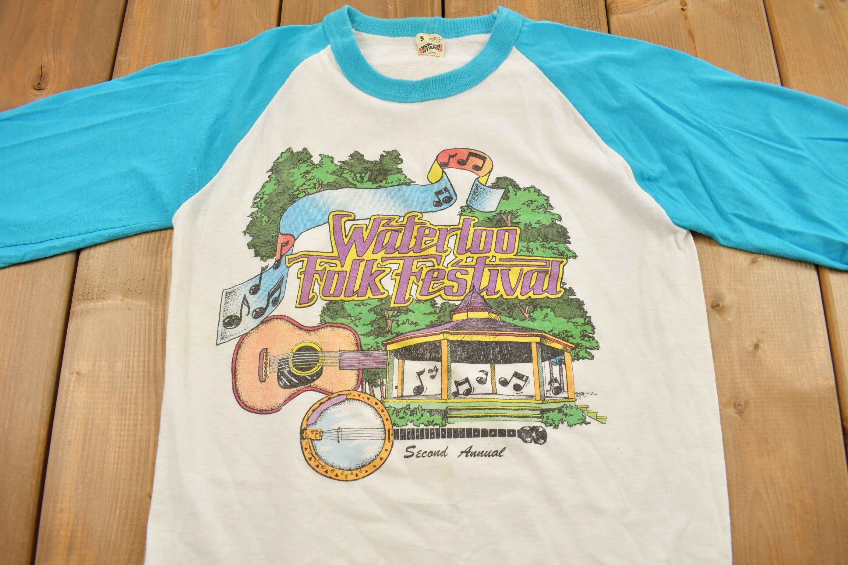 Vintage 1980s Waterloo Folk Festival Souvenir T Shirt