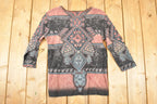 Vintage Y2K Cactus Bay Abstract Print AOP Crewneck Shirt Women's L