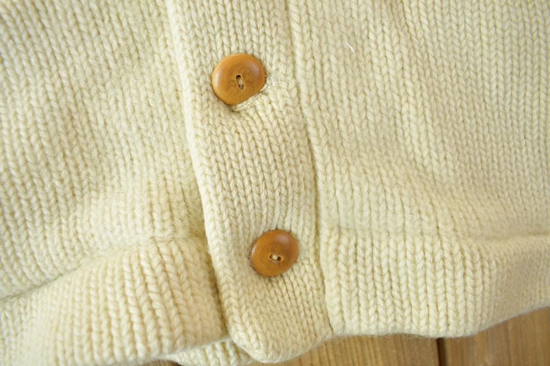 Vintage 1950s Wool Shawl Collar Knit Cardigan Sweater