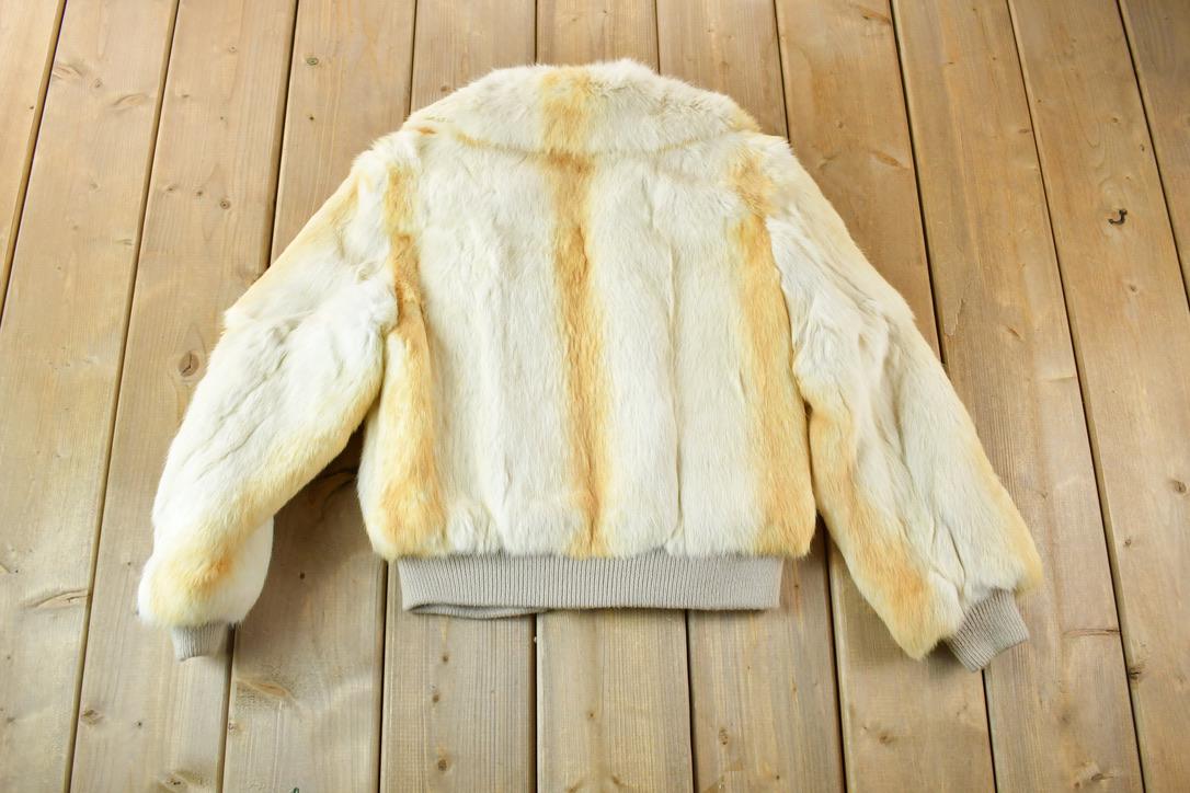Vintage 1970s Cropped Rabbit Fur Coat Made In USA