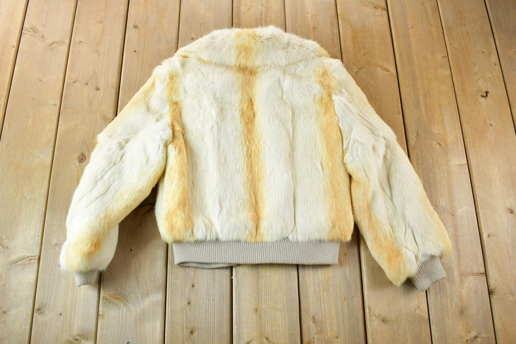 Vintage 1970s Cropped Rabbit Fur Coat Made In USA