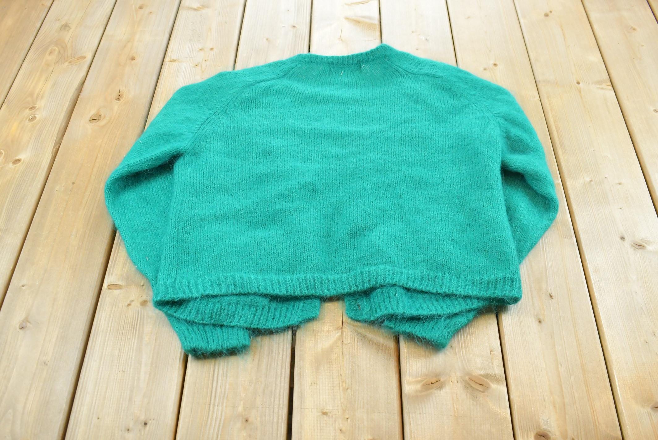 Vintage 1980s Worthington Knit Mohair Cardigan Sweater Womens M /