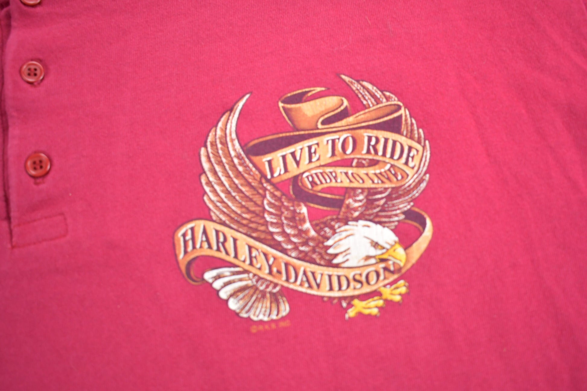 Vintage 1988 Dick Farmer's Harley Davidson Orlando Florida T-Shirt / Single Stitch / Made In USA / Henley Tee / Souvenir T Shirt