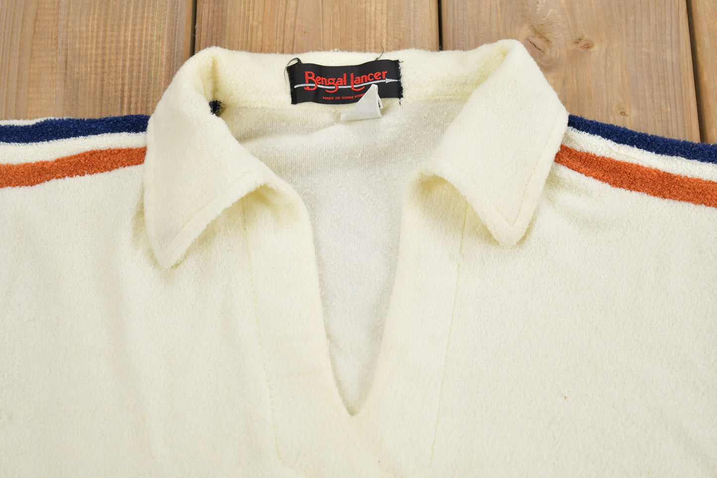 Vintage 1980s Bengal Lancer Short Sleeve Knit Polo / 70s Style / Collared Shirt / Vintage Knit Polo