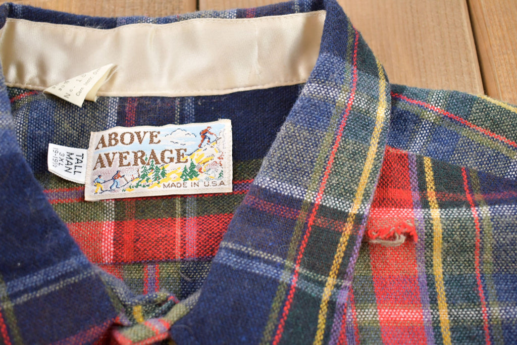 Vintage 1990s Above Average Plaid Flannel Button Up Shirt