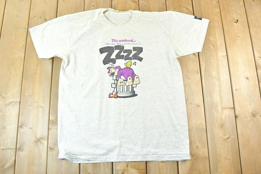 Vintage 1990s Sleeping Cats Vetements Original Design Single Stitch T-Shirt