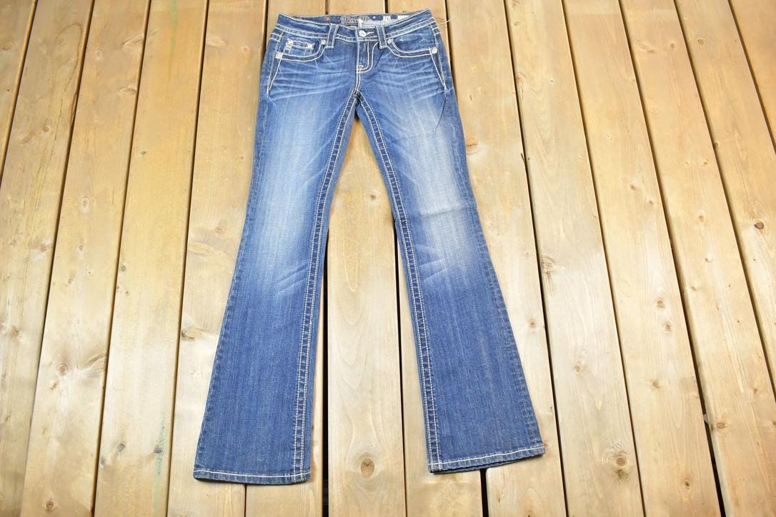 Vintage Y2K Miss Me Bedazzled Low Rise Jeans Size 26x31