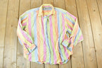 Vintage 1990s Jeans Wear Button Up Shirt  Vintage Dress Shirt  Plaid Button Up  Cowboy Shirt  Preppy Button Up