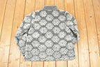 Vintage 1990s Denim And Co AOP Floral Quarter Zip Fleece Outdoorsman Sweater Women's L