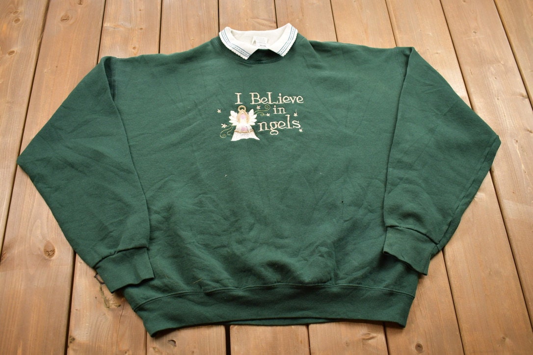 Vintage 1990s I Believe In Angels Crewneck Sweater