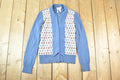 Vintage 1970s Pullidoine Knit Abstract Pattern Button Up Crewneck Sweater Womens S