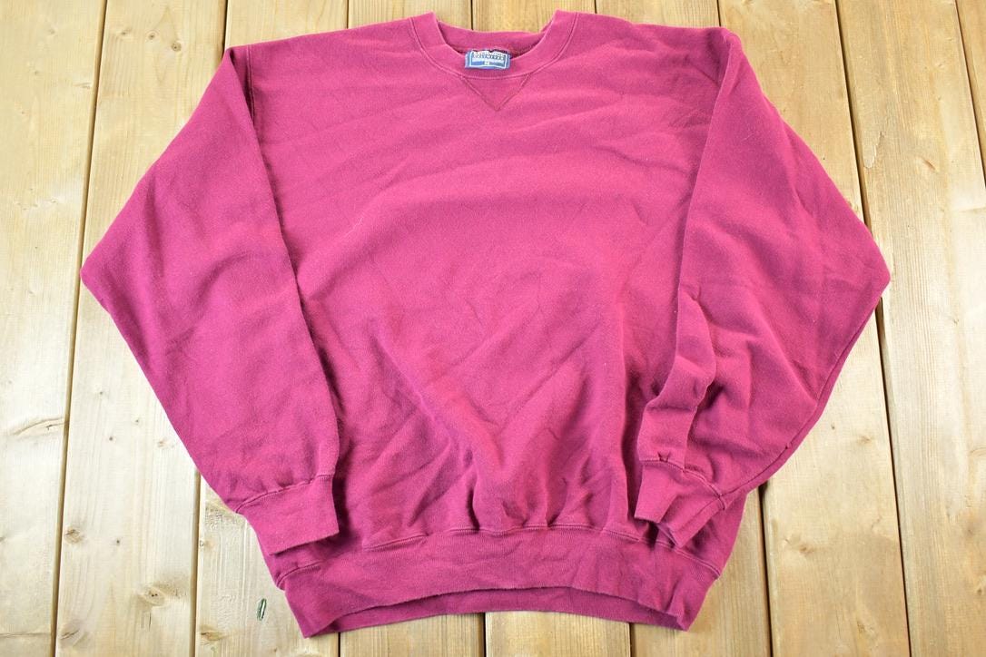 Vintage 1990s Blank Burgundy Exhange Unlimited Crewneck Sweatshirt Mens M